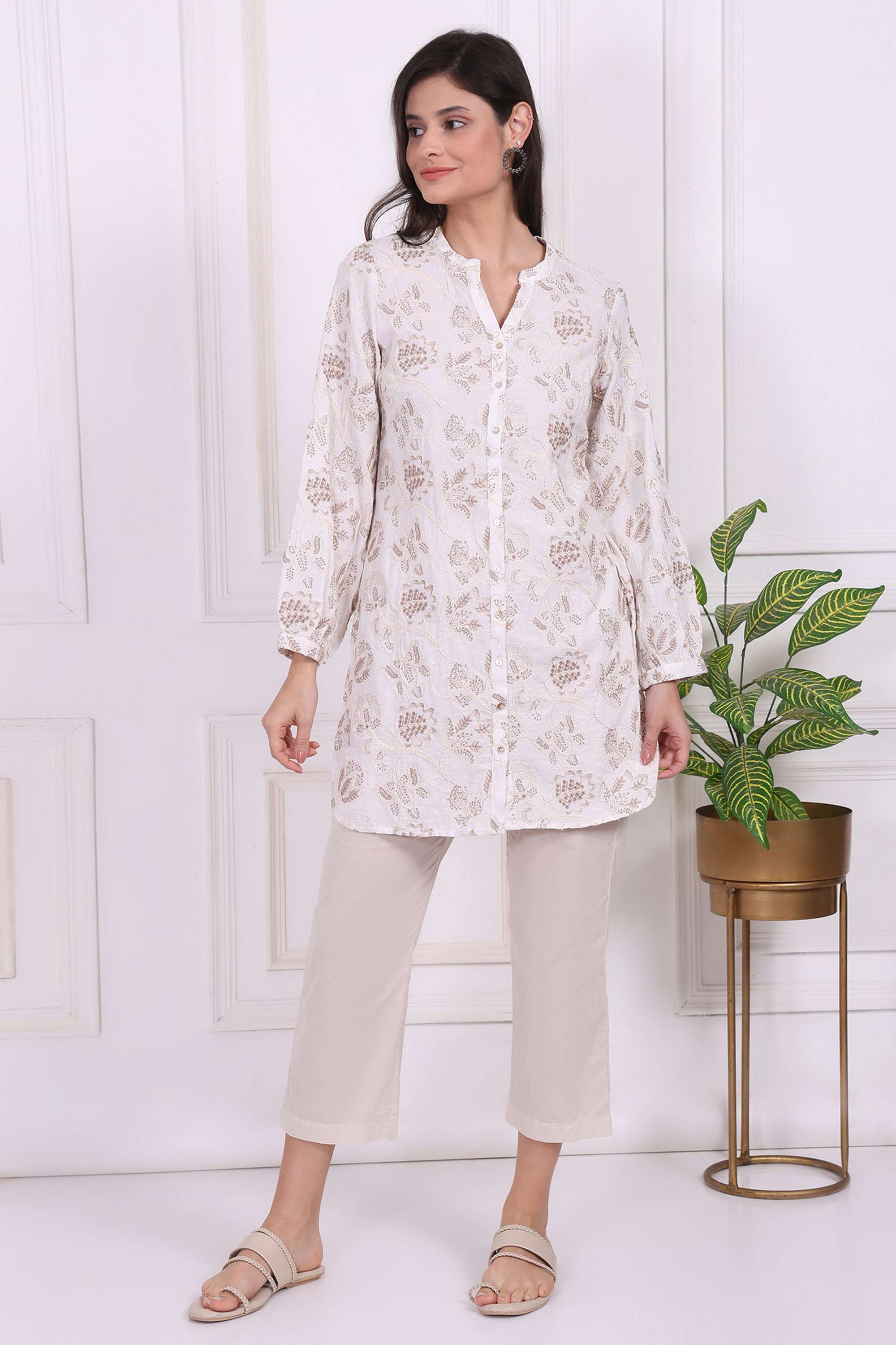Printed-Blended-Fabric-Women-s-Casual-Wear-Tunic
