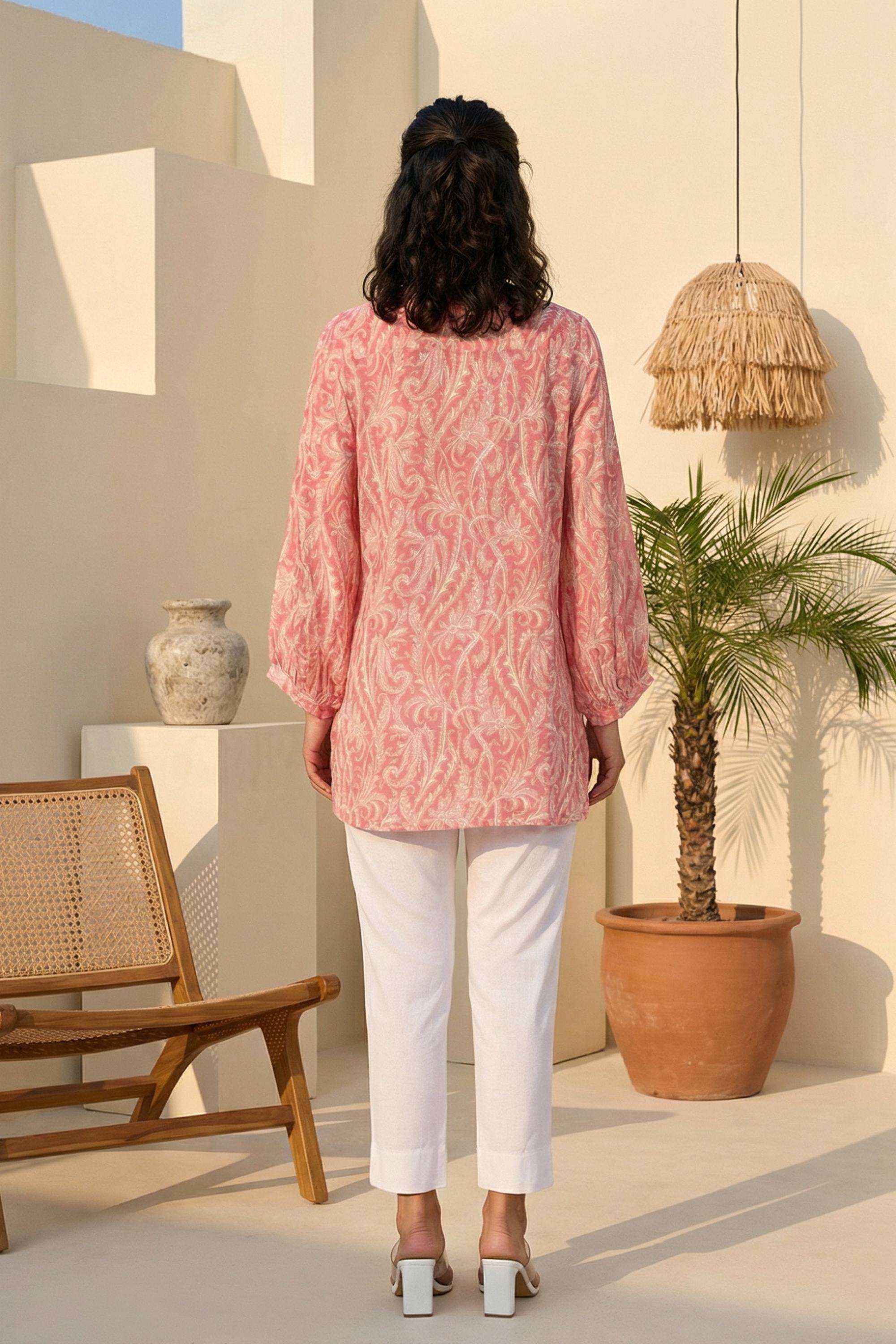 Textured-Viscose-Round-Neck-Women-s-Top