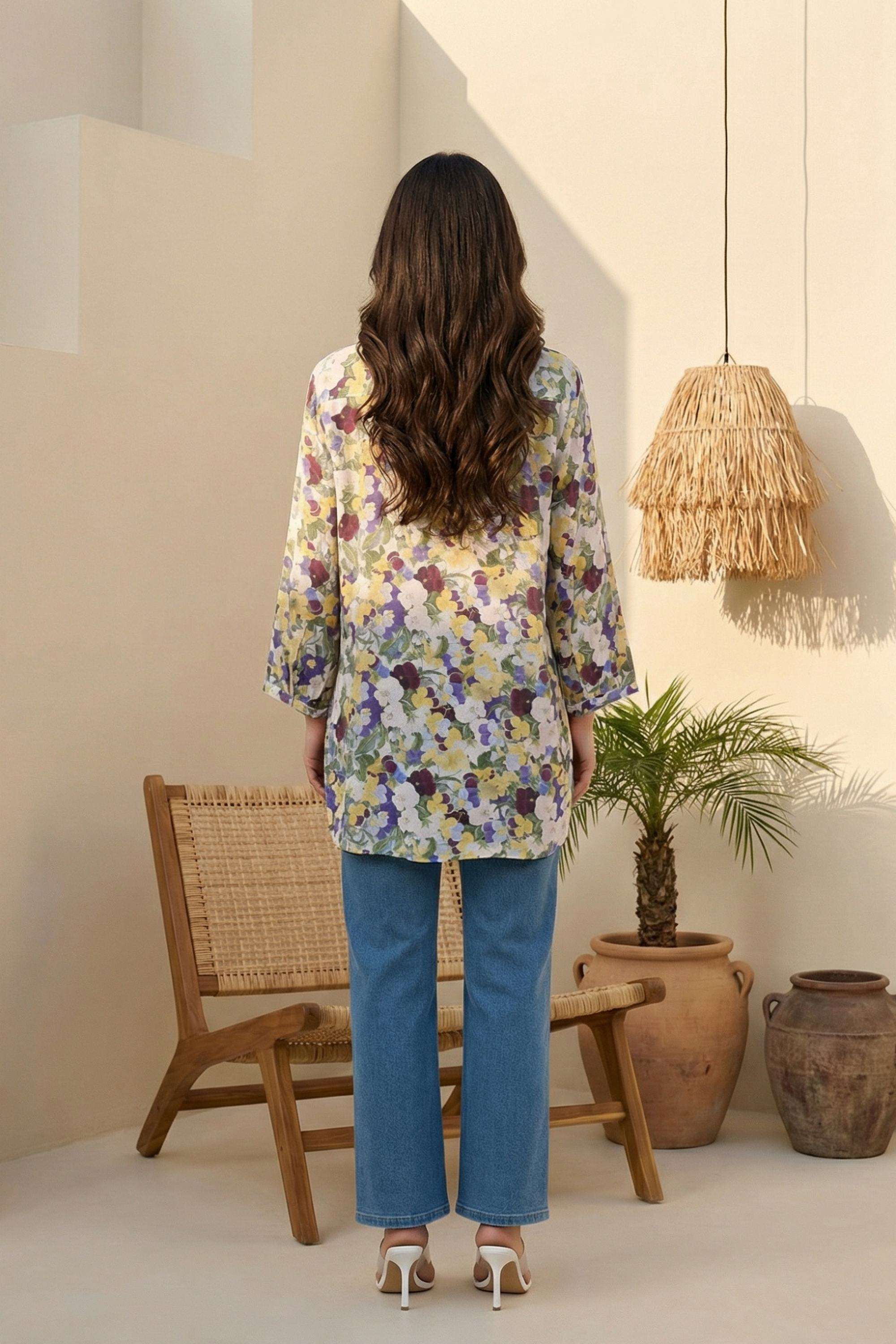 Textured-Viscose-Round-Neck-Women-s-Top