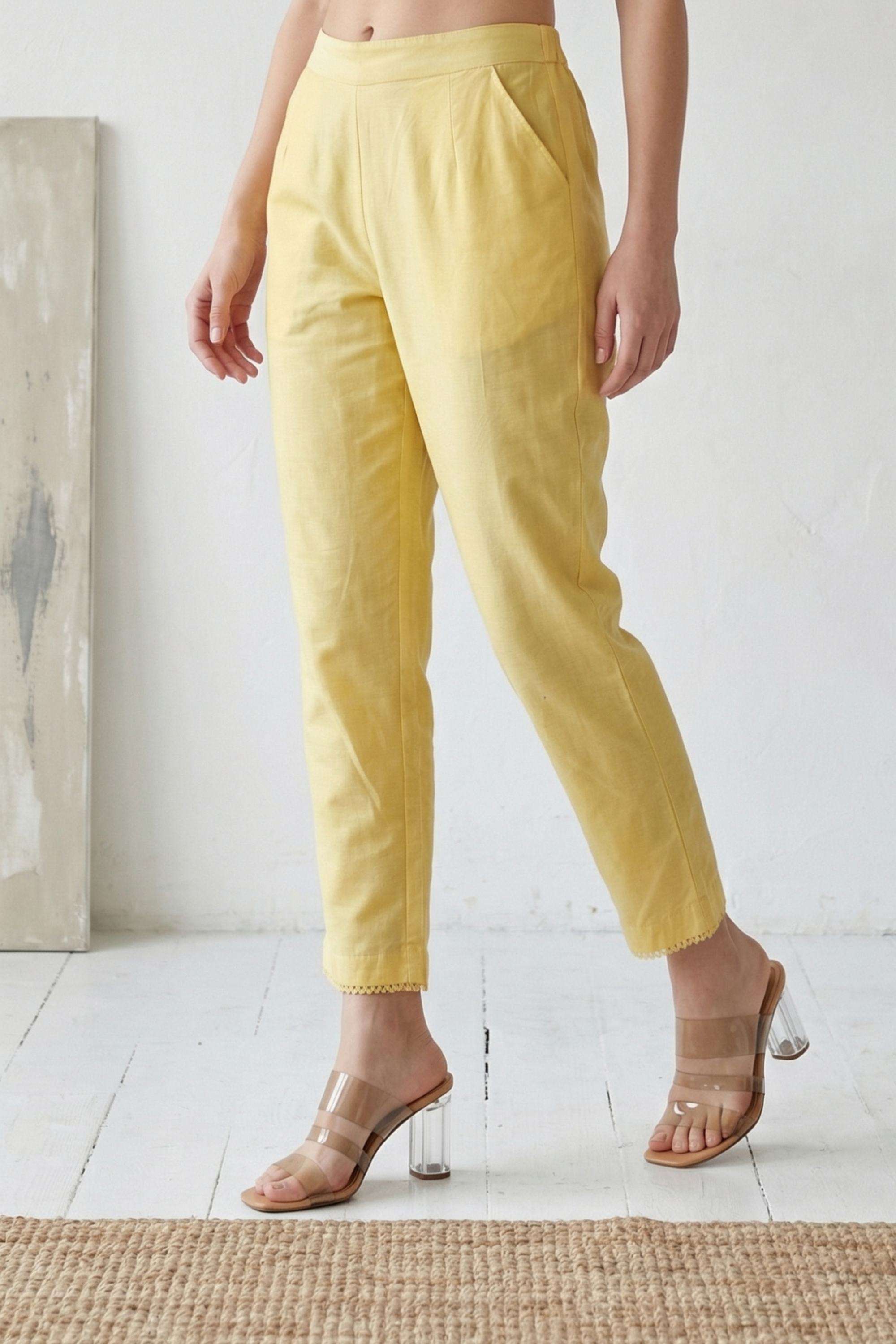 Solid-Straight-Fit-Viscose-Poly-Women-s-Casual-Wear-Pants