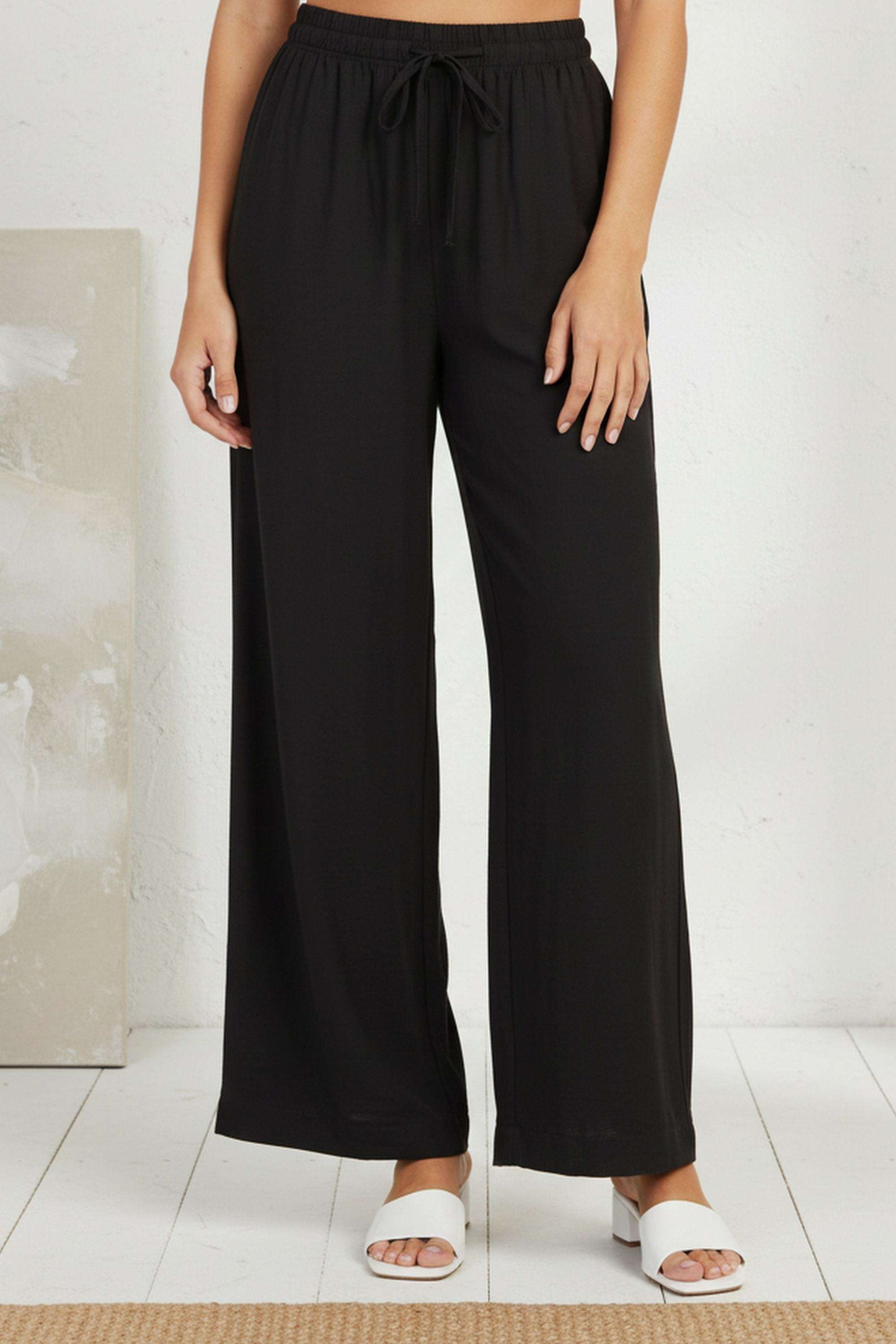 Solid-Relaxed-Fit-Blended-Fabric-Women-s-Festive-Wear-Pants
