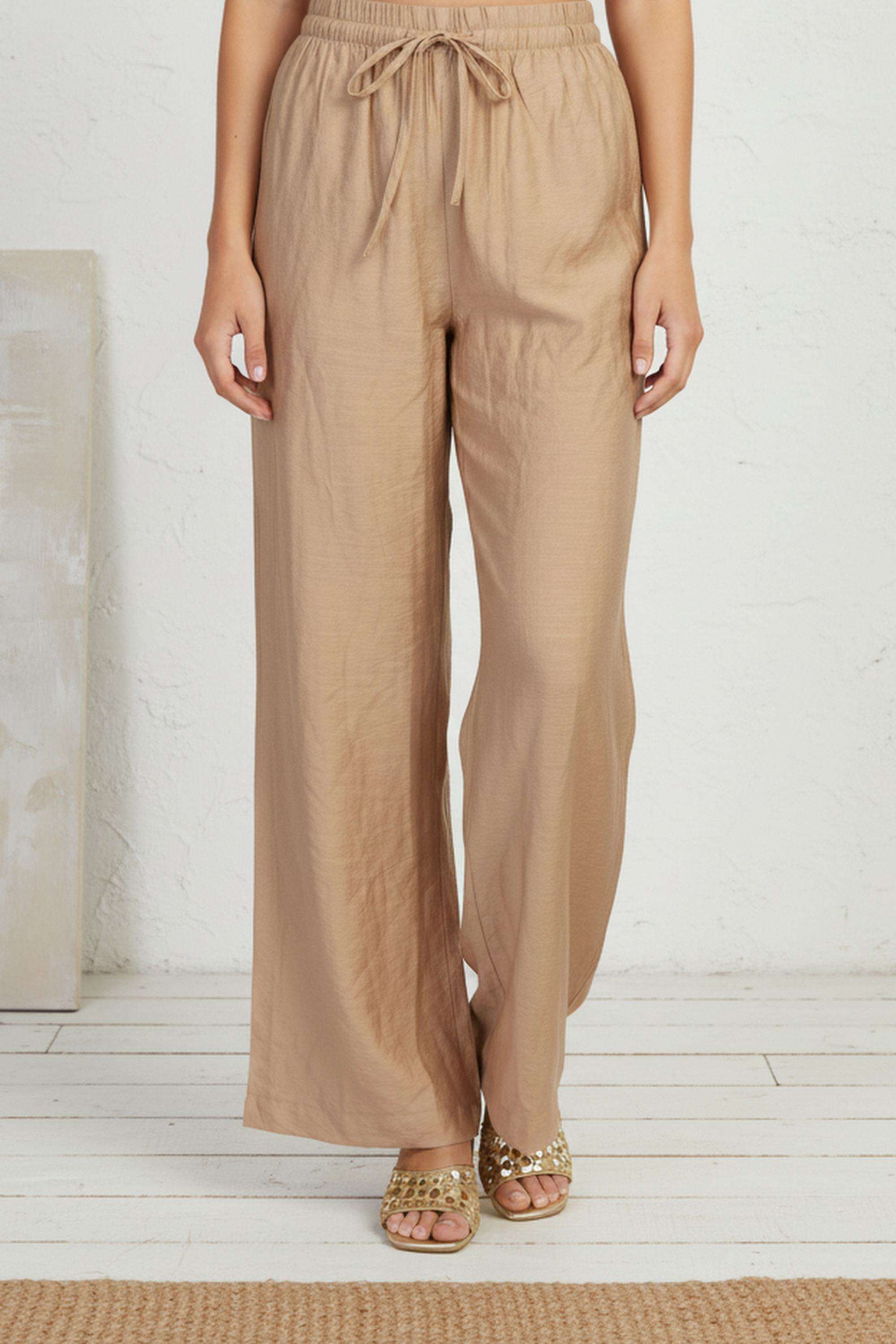 Solid-Relaxed-Fit-Blended-Fabric-Women-s-Ethnic-Pants