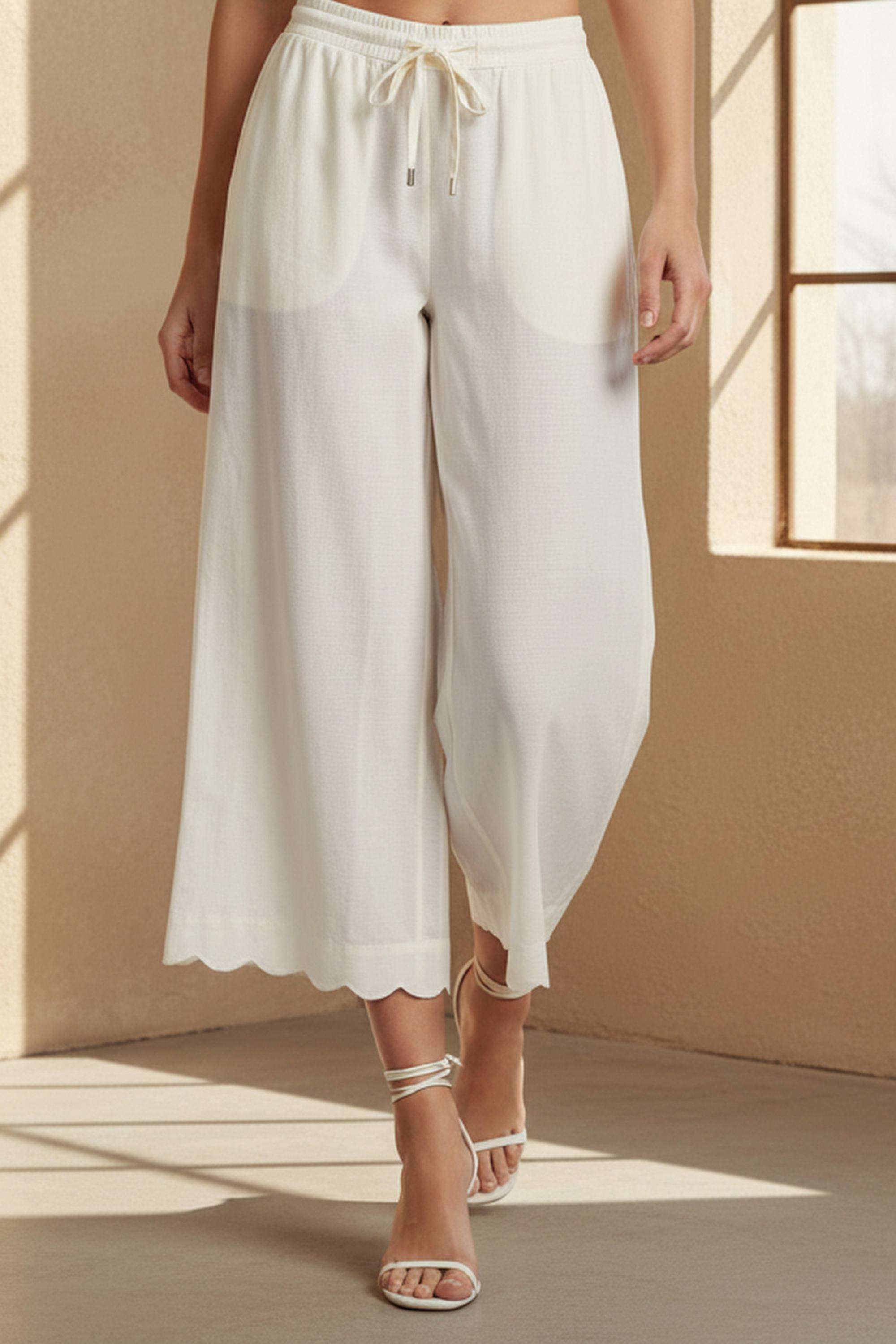 Mid-Rise-Blended-Fabric-Wide-Leg-Fit-Women-s-Pants