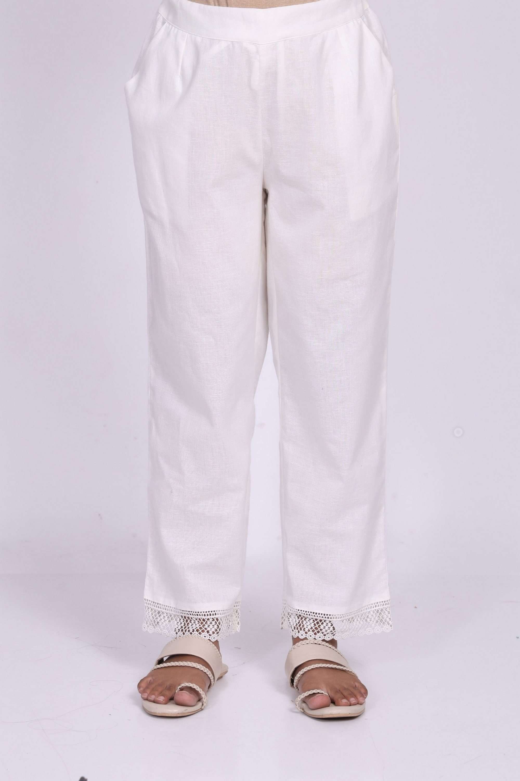 Textured-Relaxed-Fit-Blended-Fabric-Women-s-Casual-Wear-Pants