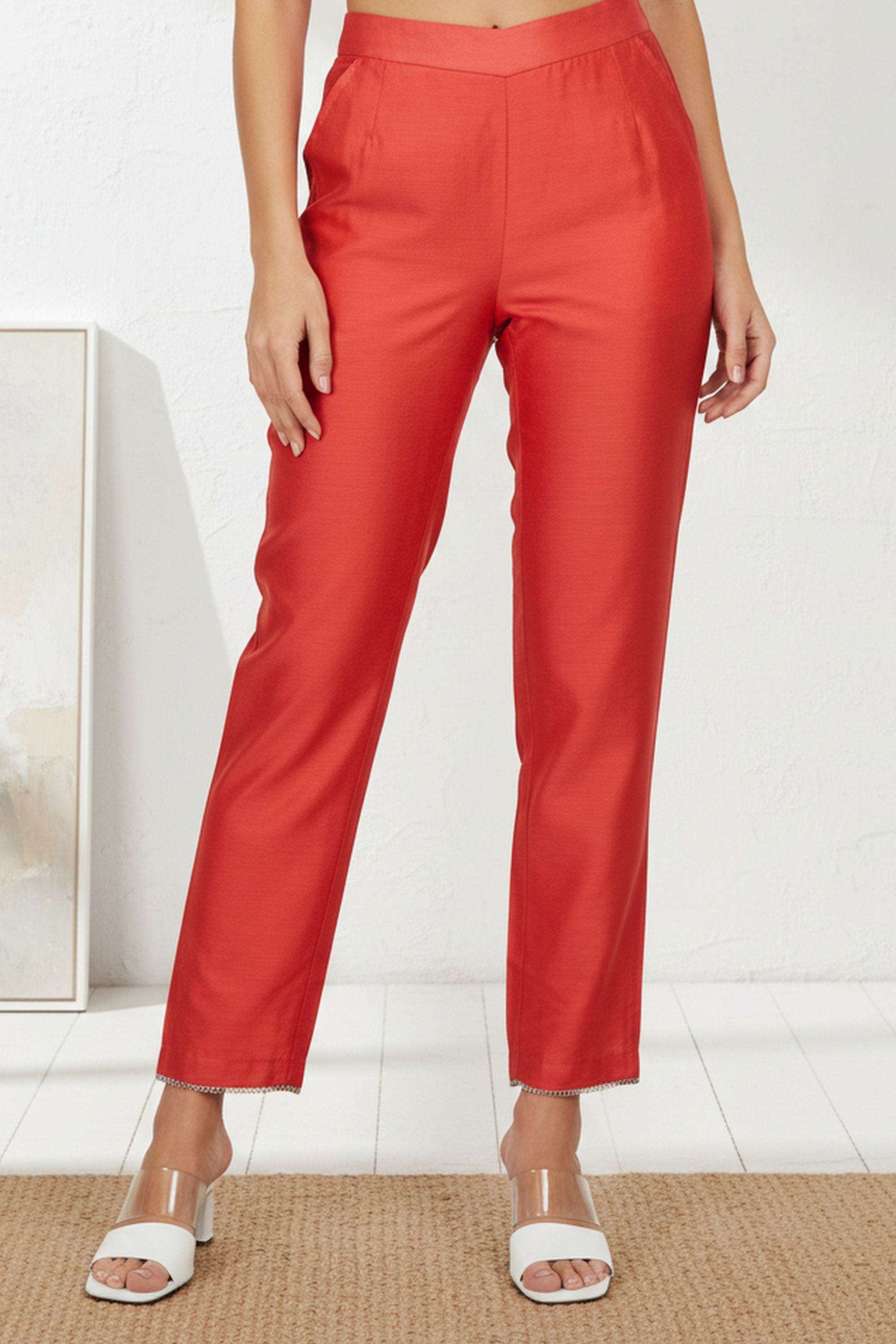 Solid-Straight-Fit-Viscose-Women-s-Festive-Wear-Pants