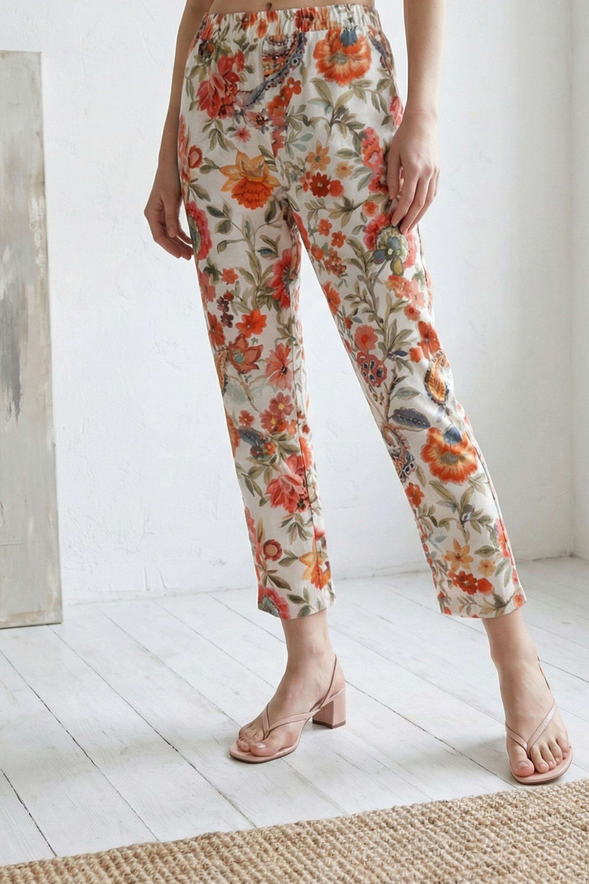 Mid-Rise-Blended-Fabric-Straight-Fit-Women-s-Pants
