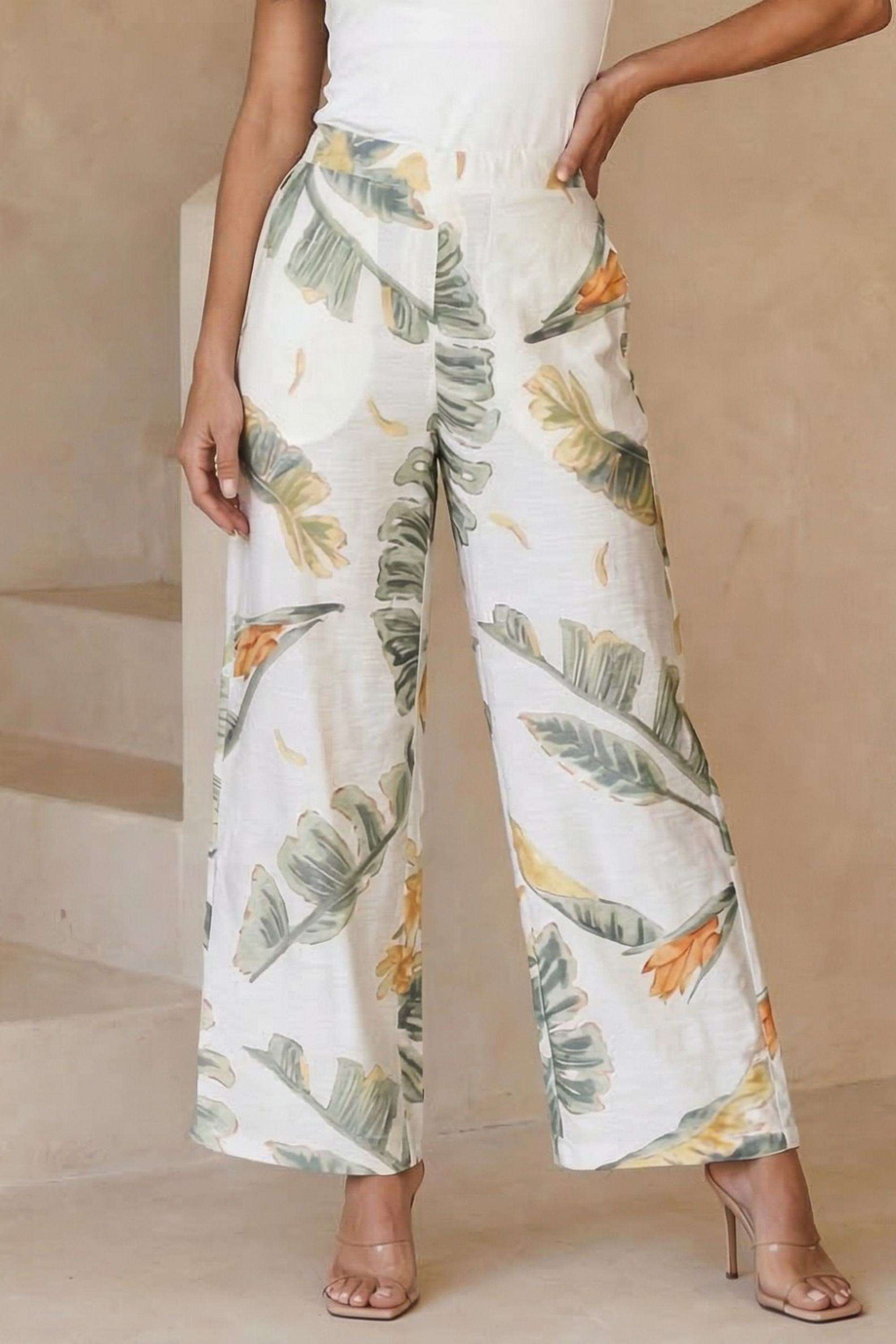 Mid-Rise-Blended-Fabric-Wide-Leg-Fit-Women-s-Pants