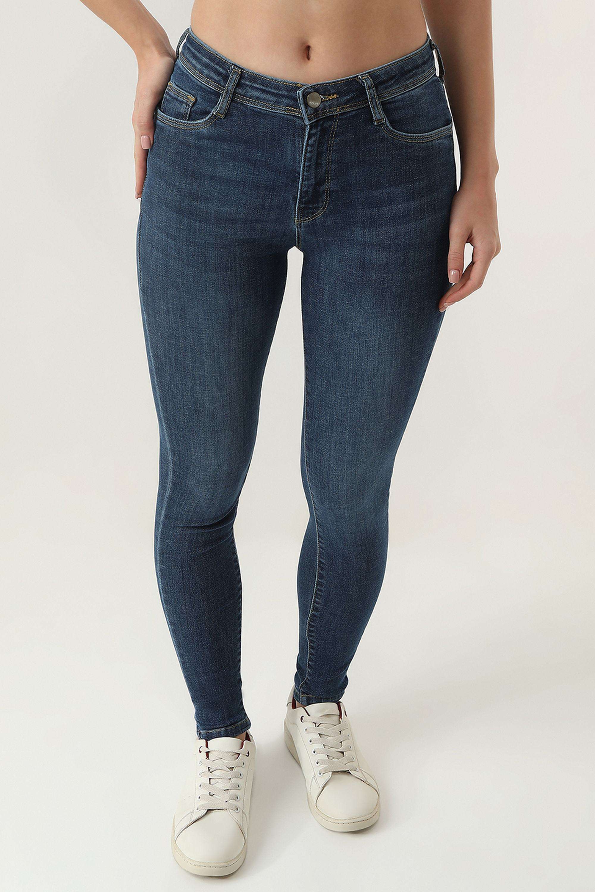 High-Rise-Blended-Fabric-Skinny-Fit-Women-Jeans