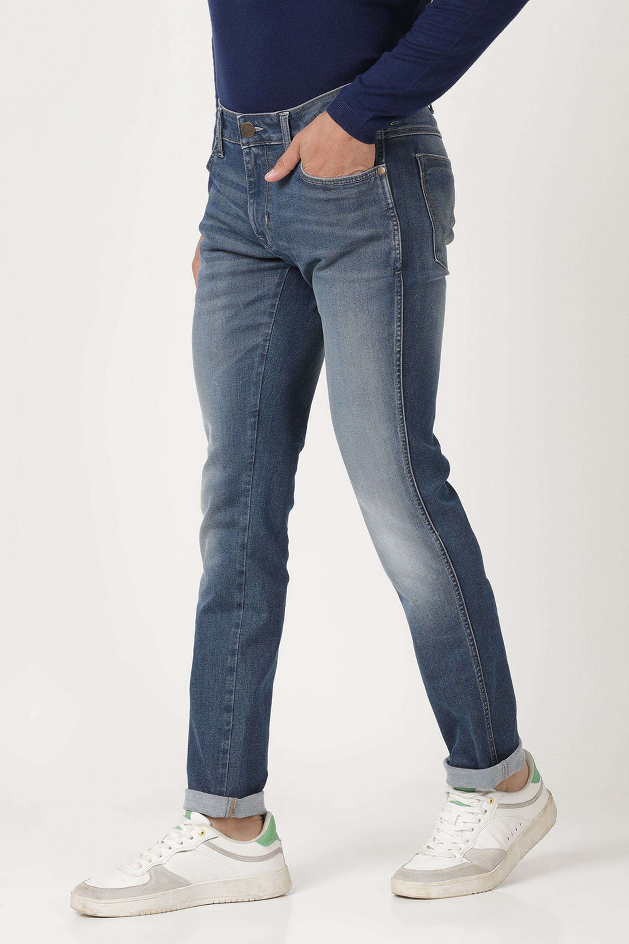 Solid-Blended-Fabric-Slim-Fit-Men-s-Jeans