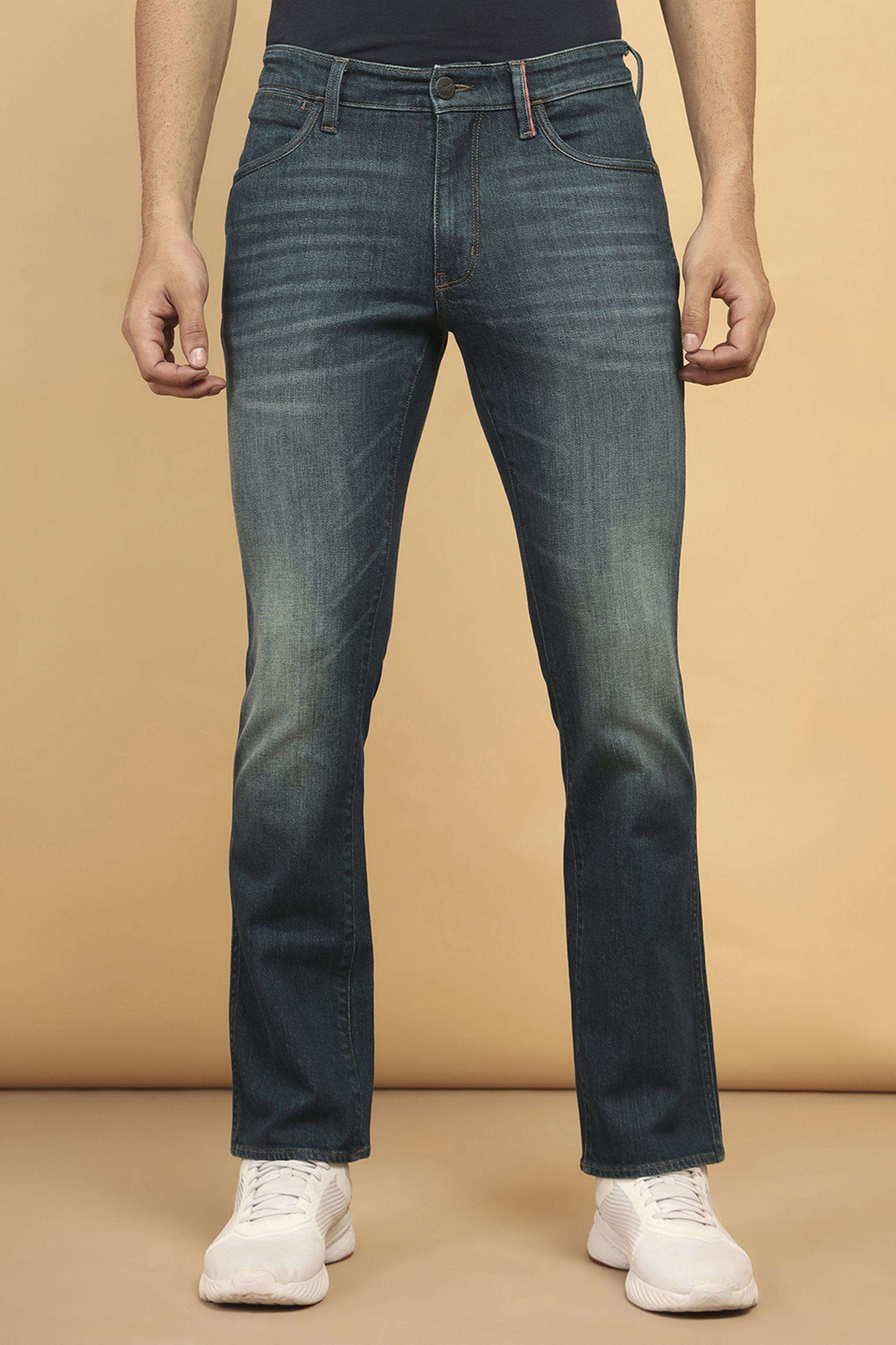 Solid-Blended-Fabric-Straight-Fit-Men-s-Jeans