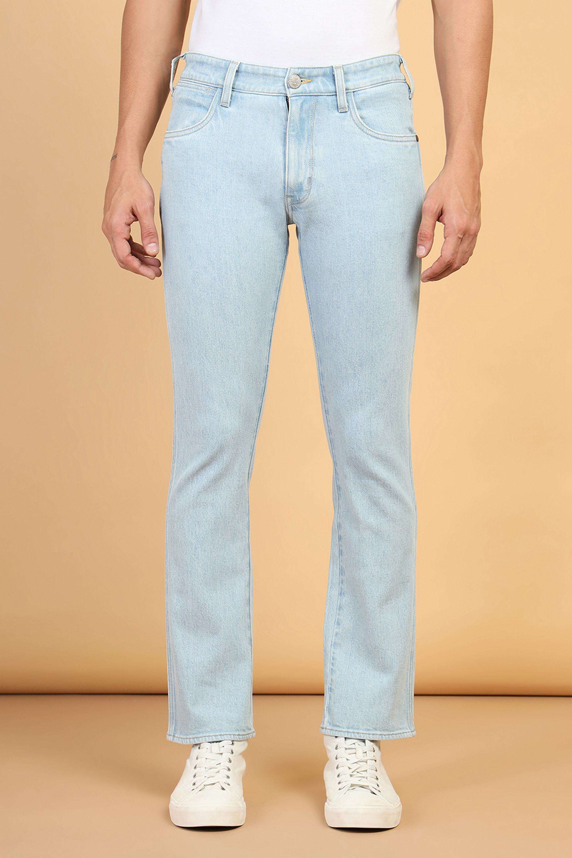 Solid-Blended-Fabric-Regular-Fit-Men-s-Jeans