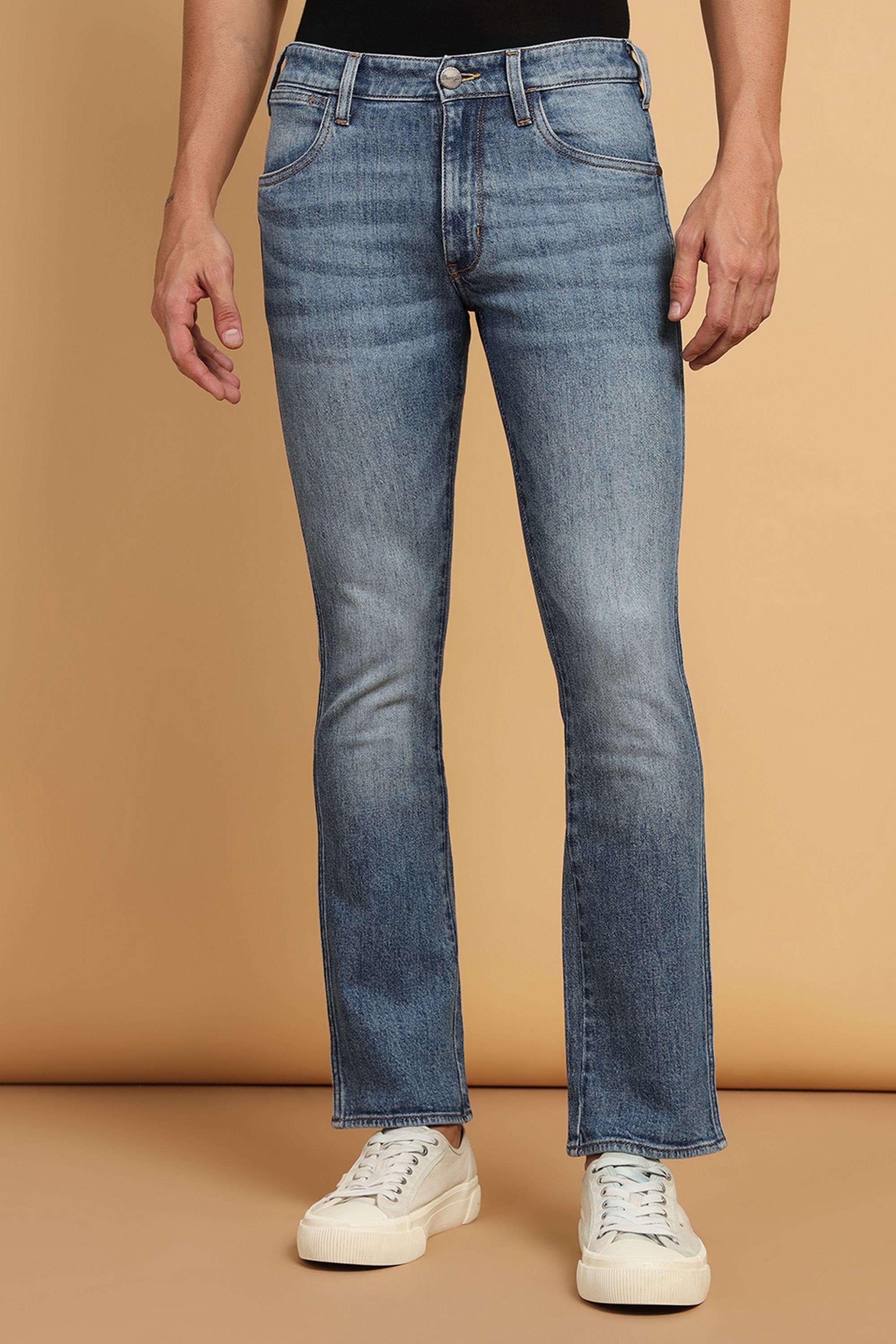 Solid-Blended-Fabric-Regular-Fit-Men-s-Jeans