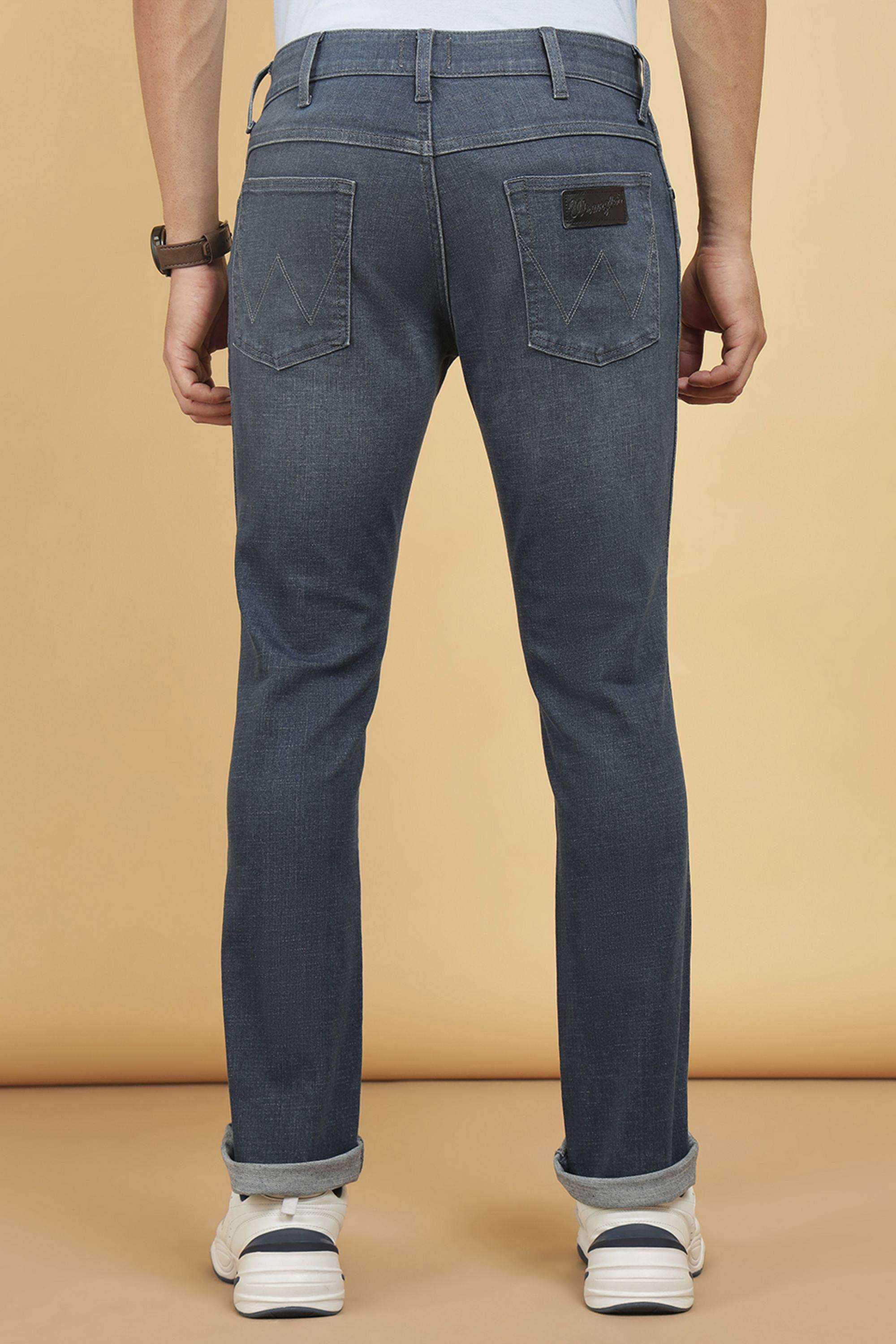 Solid-Blended-Fabric-Straight-Fit-Men-s-Jeans