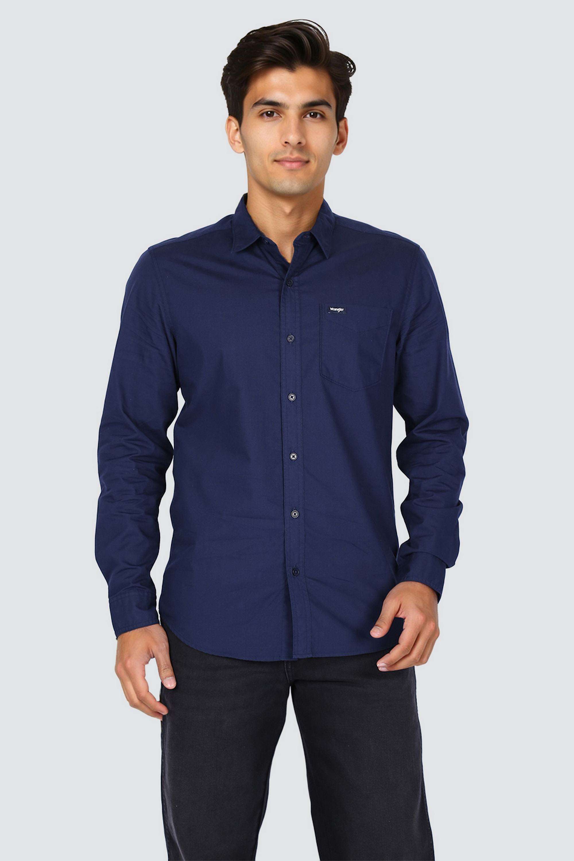 Solid-Cotton-Regular-Fit-Men-s-Casual-Shirt
