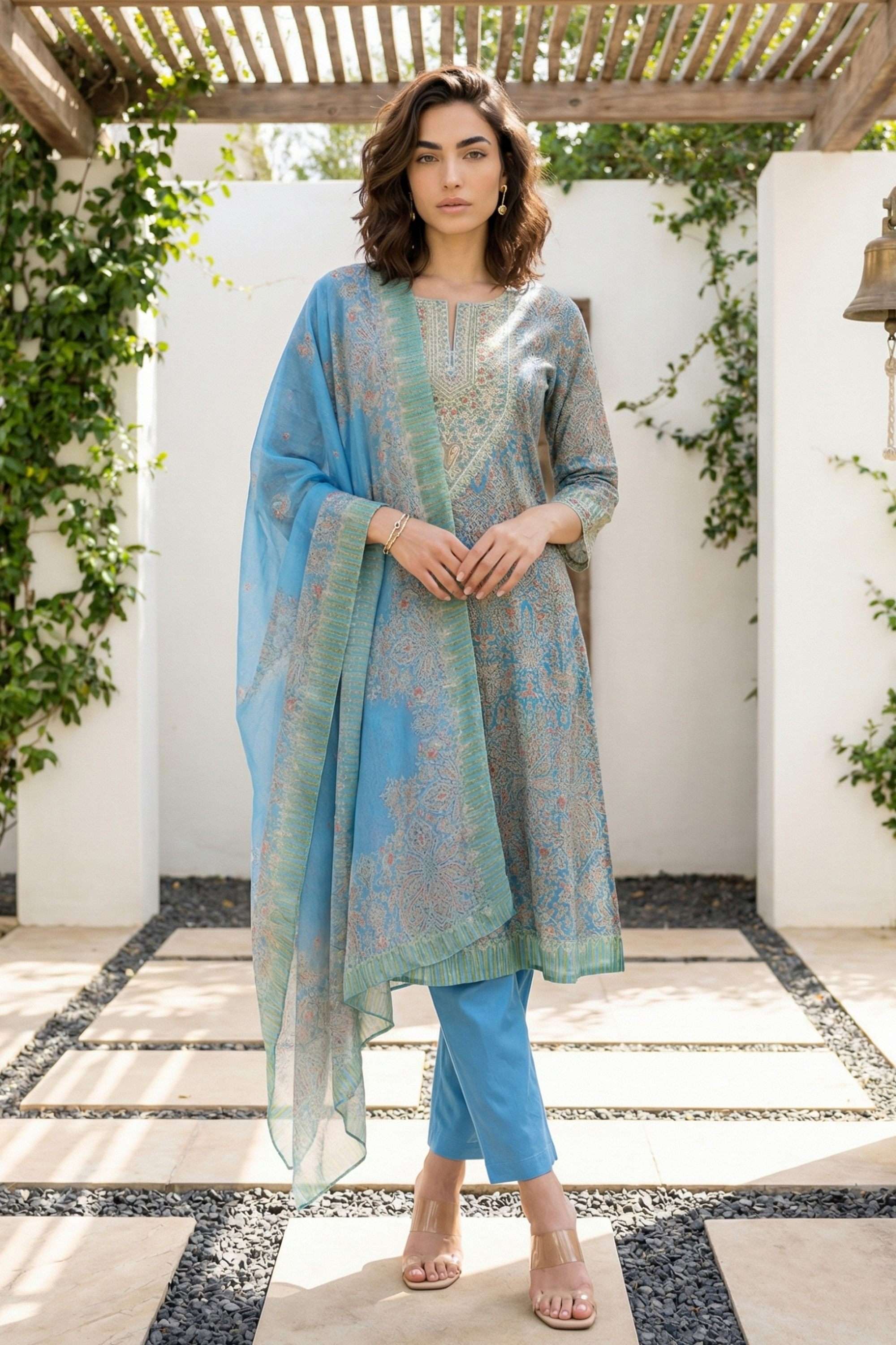 Paisley-Cotton-Blend-Woven-Women-s-Straight-Kurta-with-Straight-Pants-and-Dupatta-Set