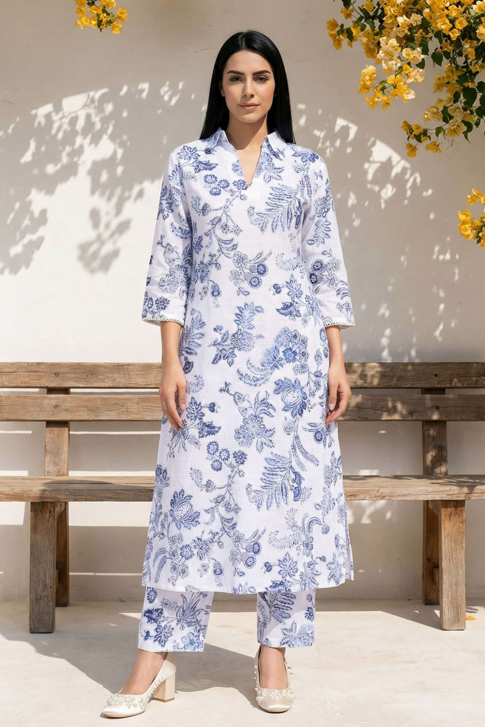 Printed-Cotton-Women-Kurta-Set