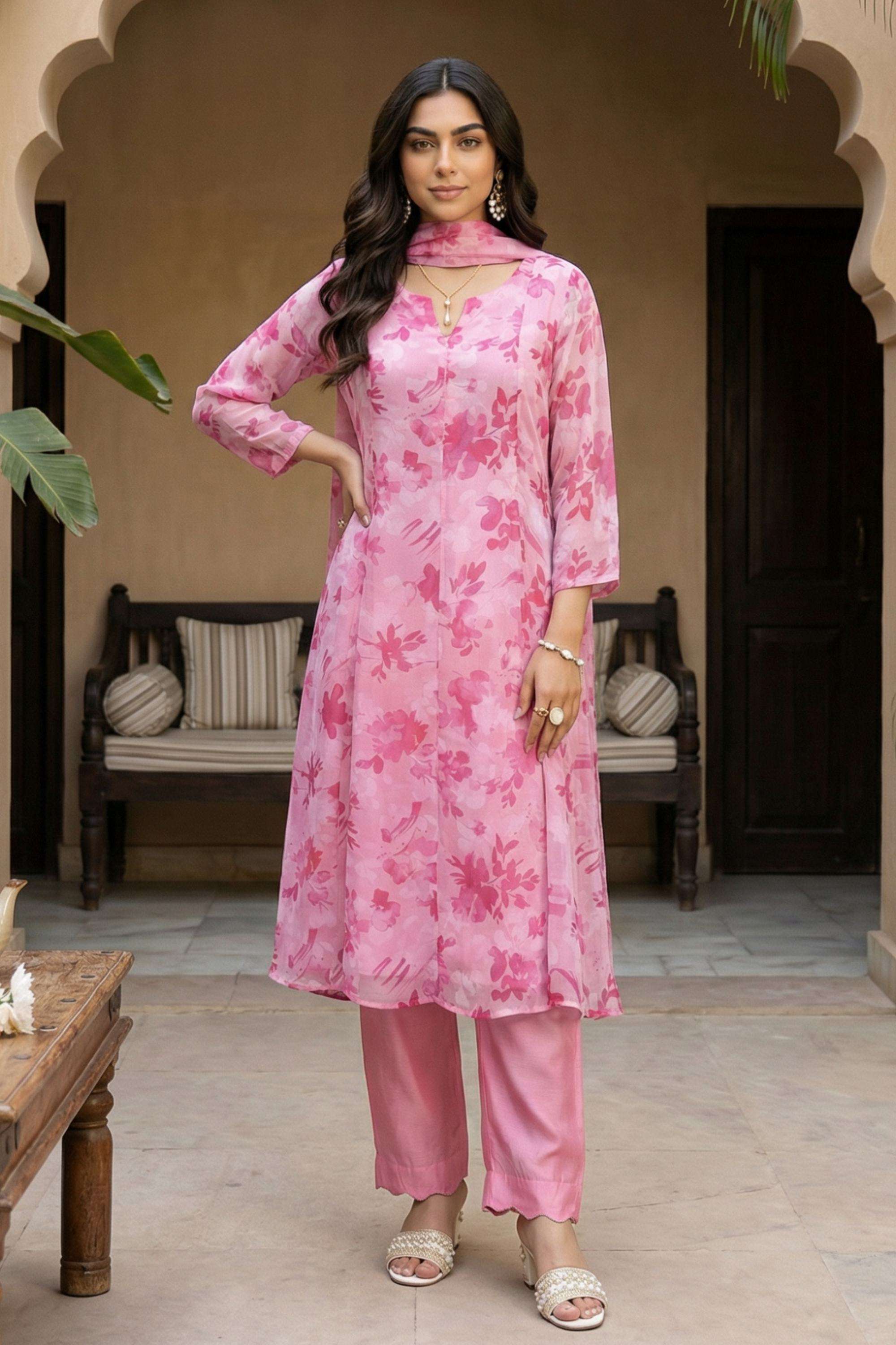 Floral-Organza-Round-Neck-Women-s-Ethnic-Kurta-Set