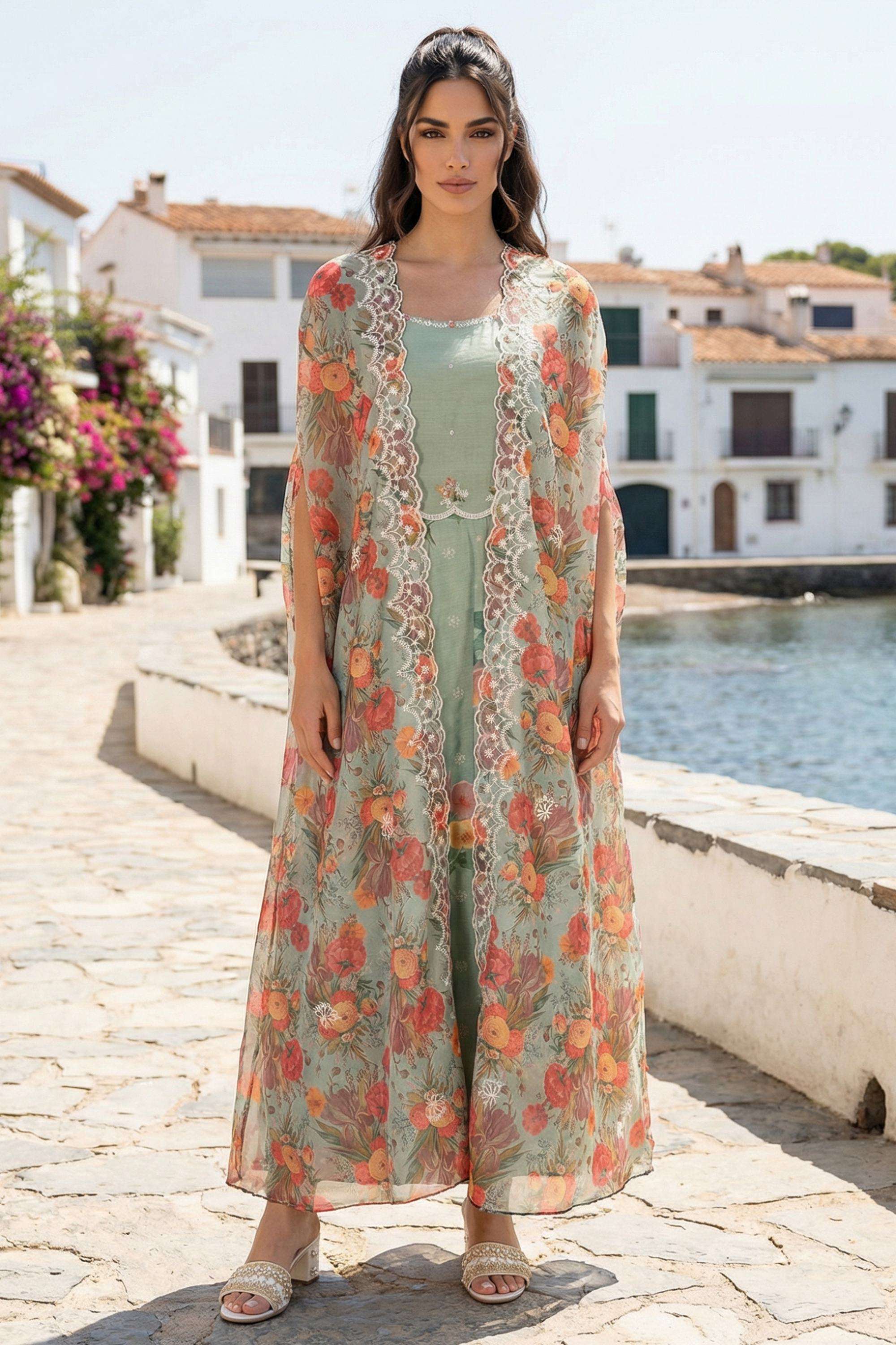 Floral-Chanderi-Scoop-Neck-Women-s-Dress