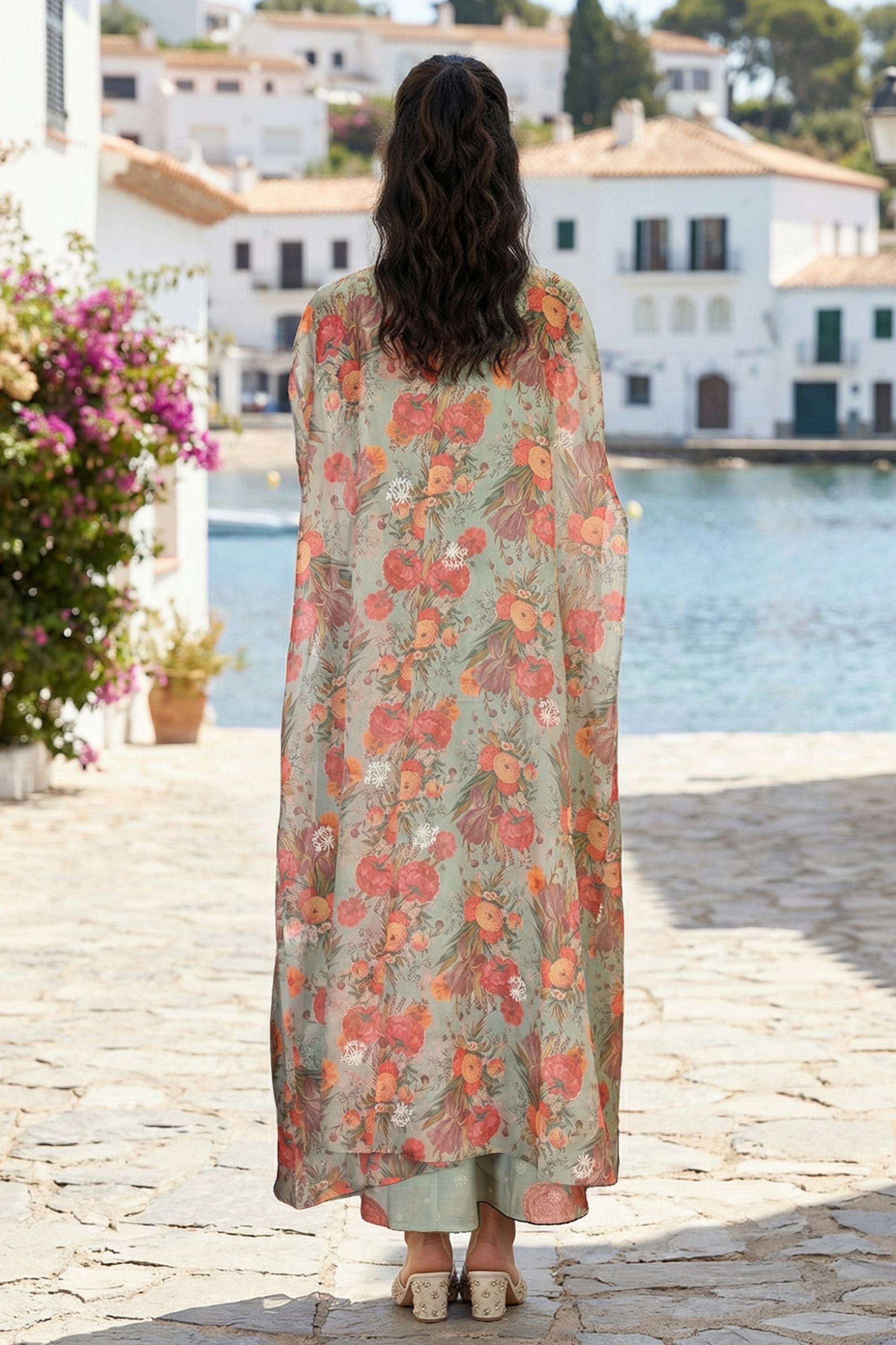 Floral-Chanderi-Scoop-Neck-Women-s-Dress