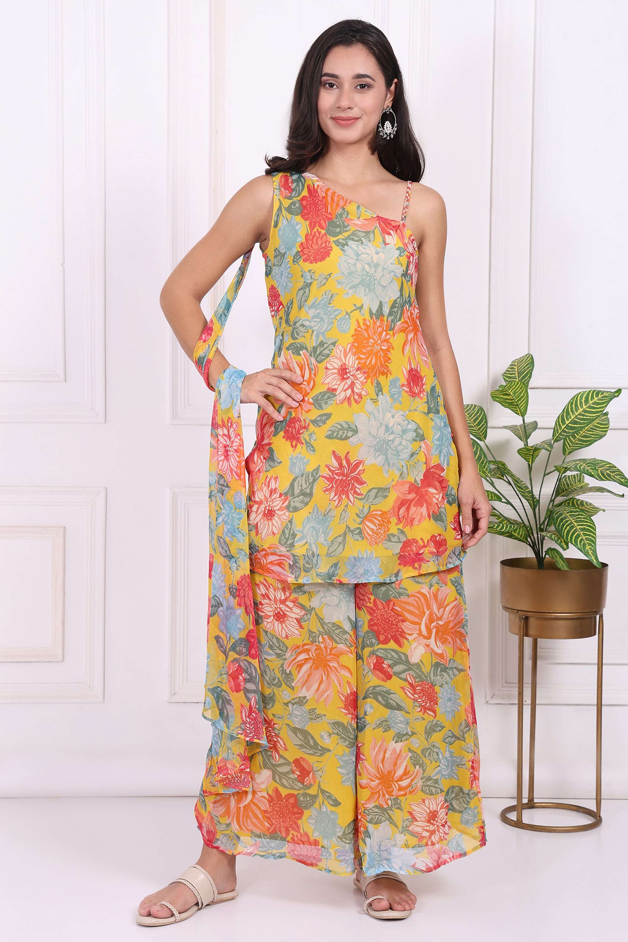 Printed-Polyester-Women-s-Festive-Wear-Kurta-Set