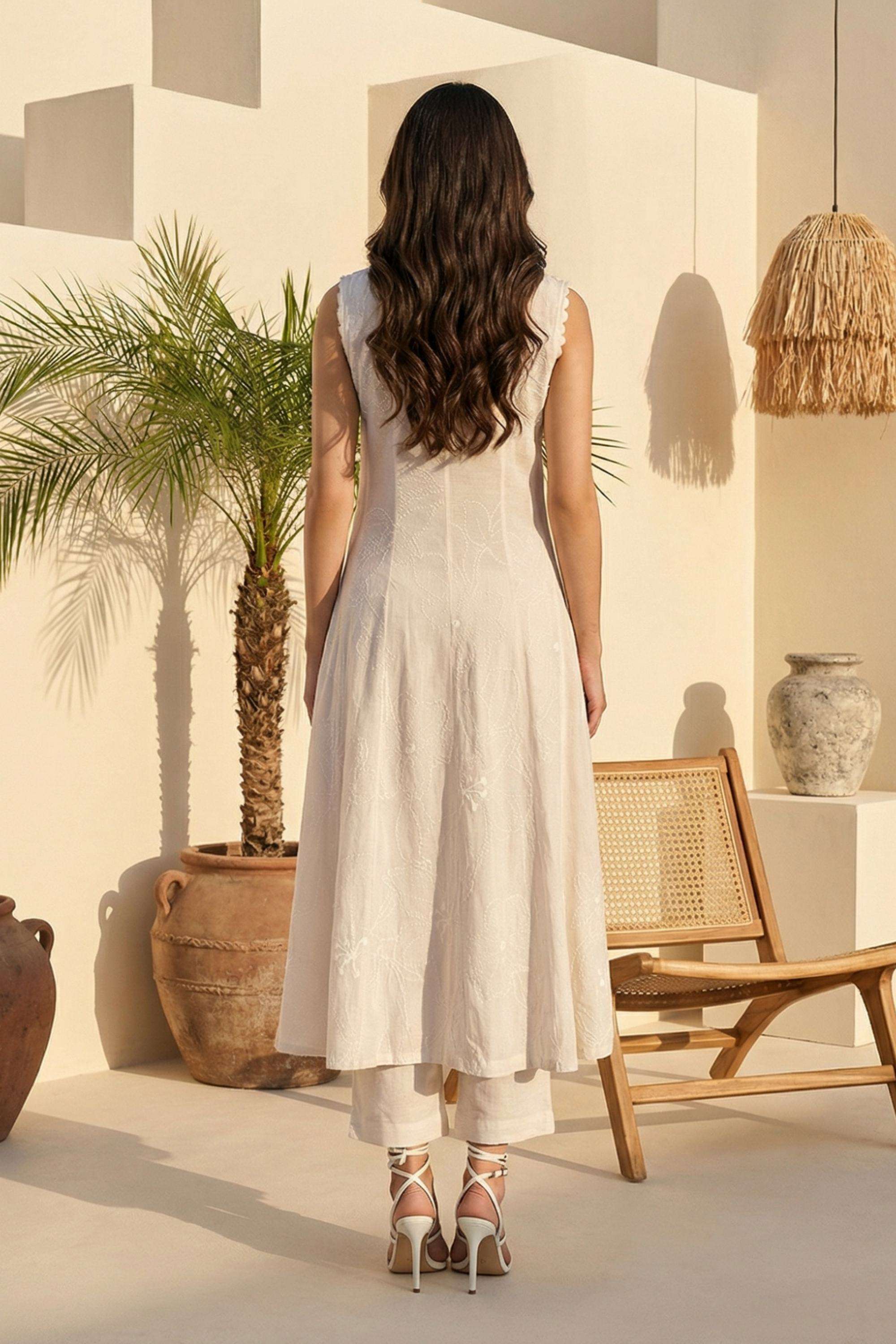Textured-Blended-Fabric-V-Neck-Women-s-Ethnic-Kurta-Set