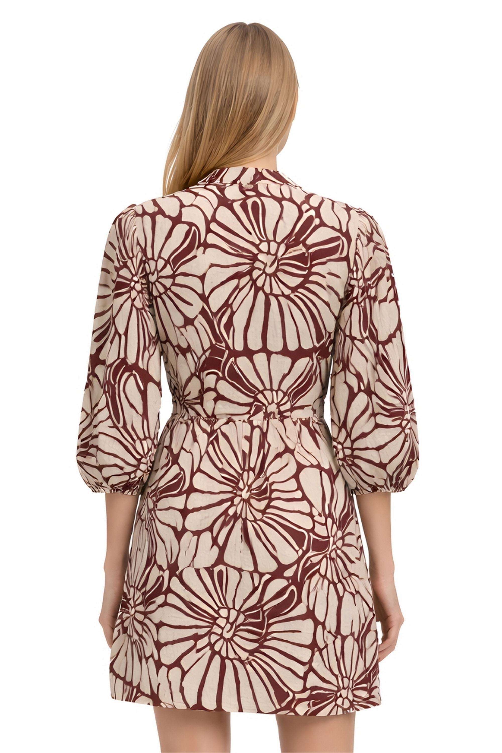 Animal-Print-V-Neck-Blended-Fabric-Women-Dress