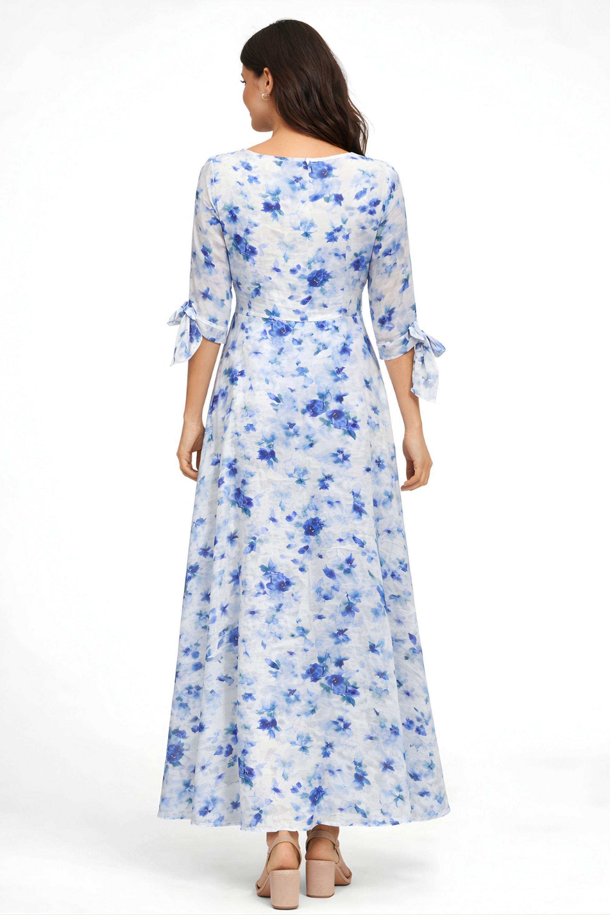 Floral-Polyester-Women-Dress