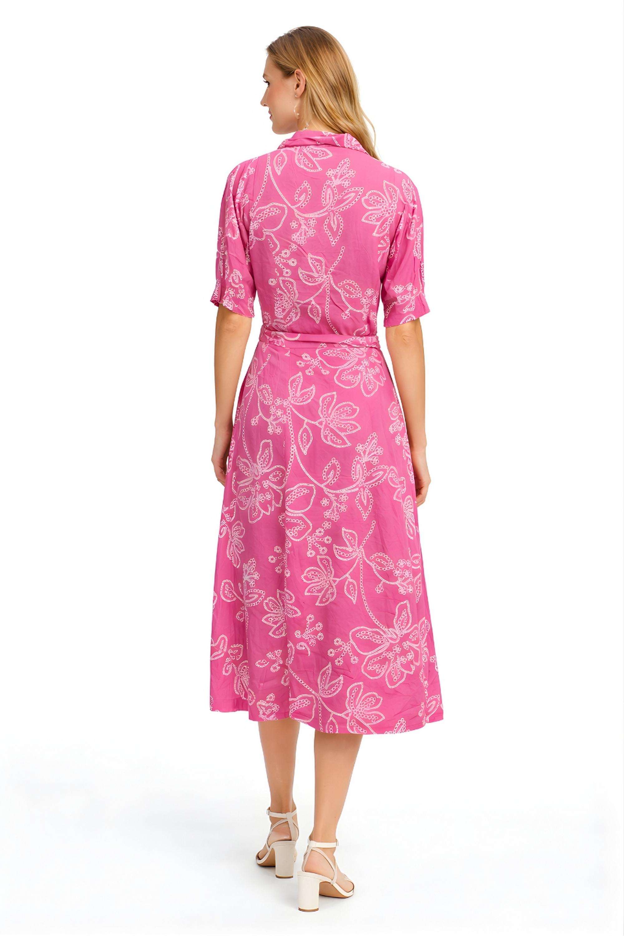 Floral-Collared-Rayon-Women-Dress
