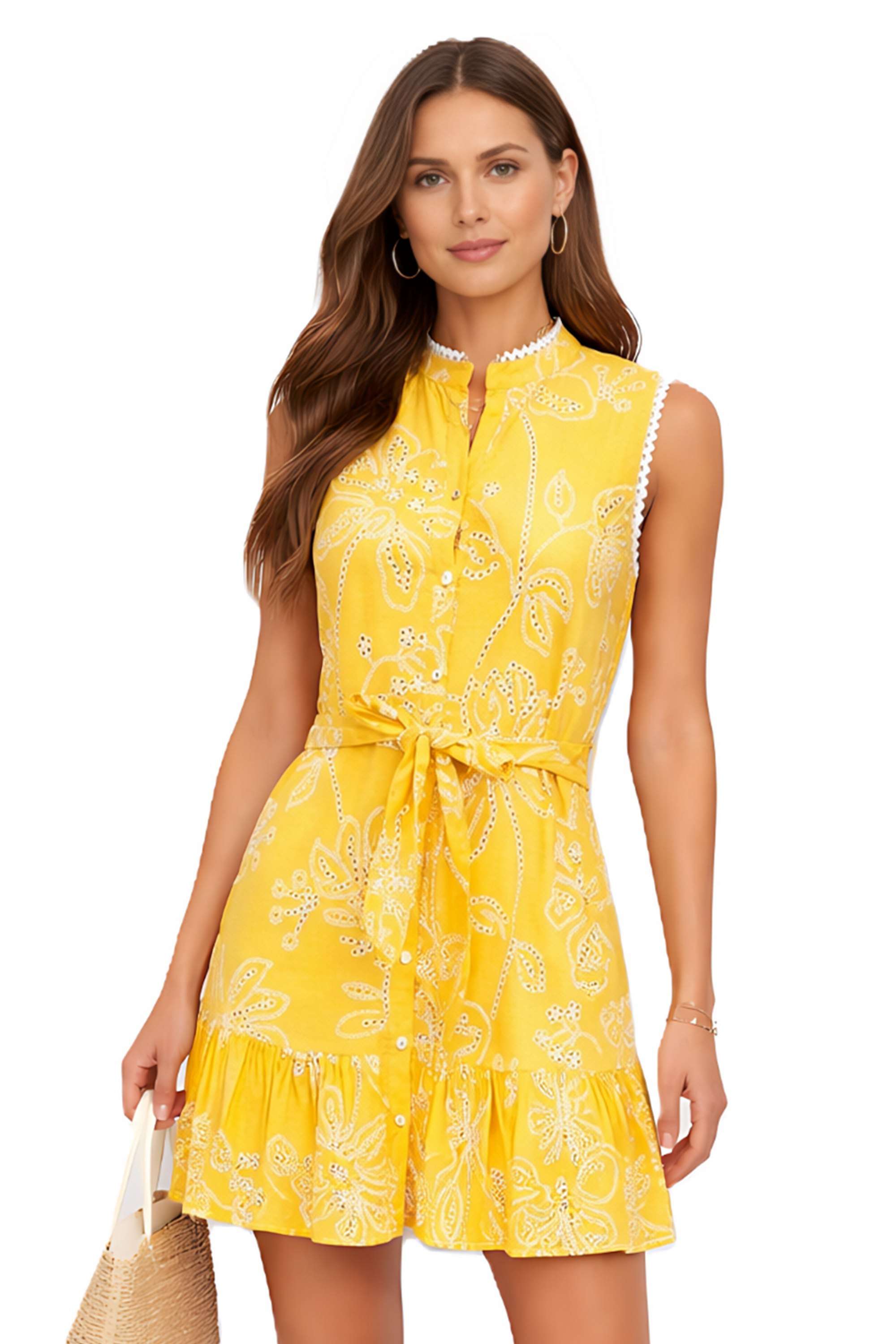 zink london Printed Rayon Collared Women's Mini Dress-picture-11