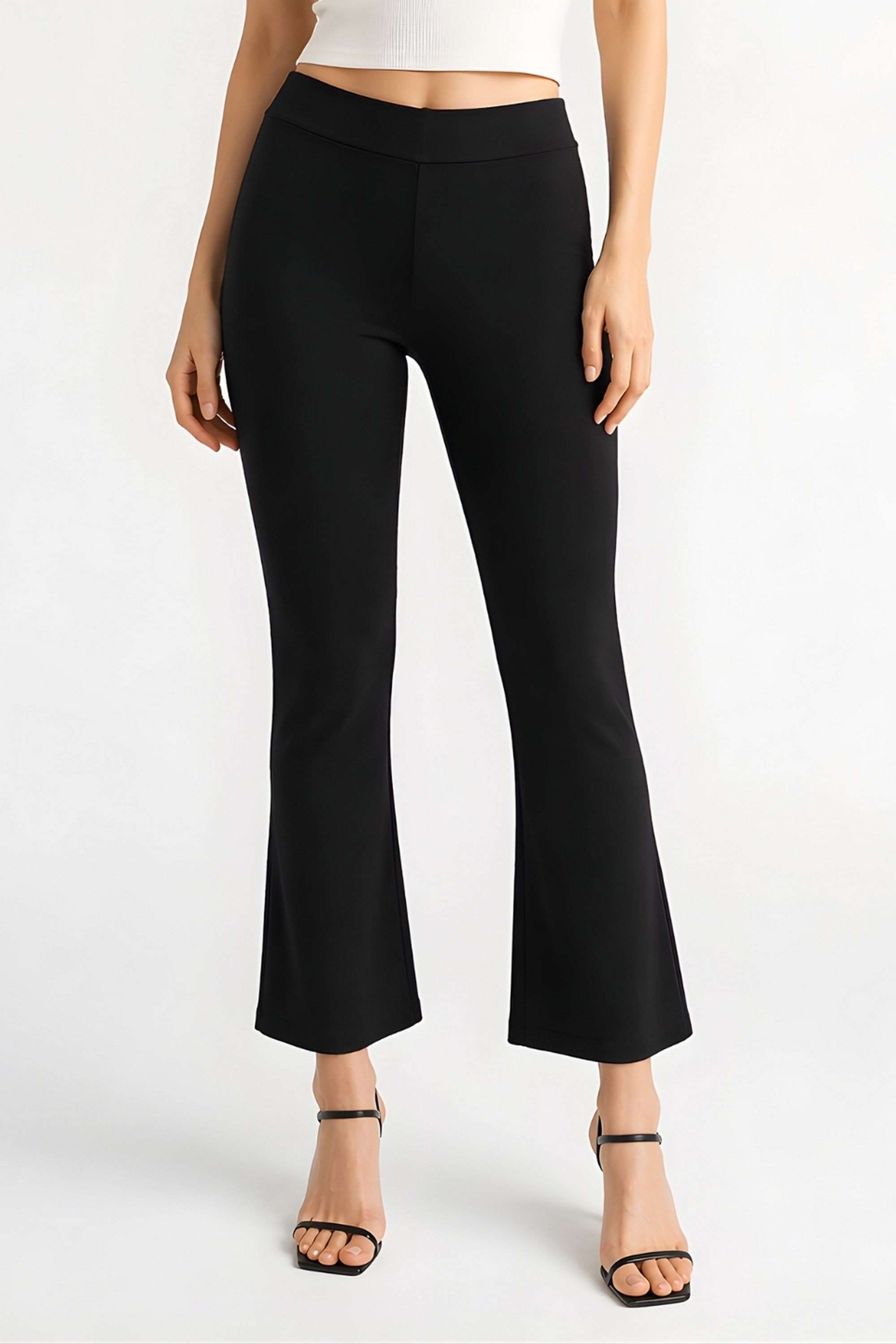 Solid Blended Fabric Regular Fit Women's Trousers-image-44