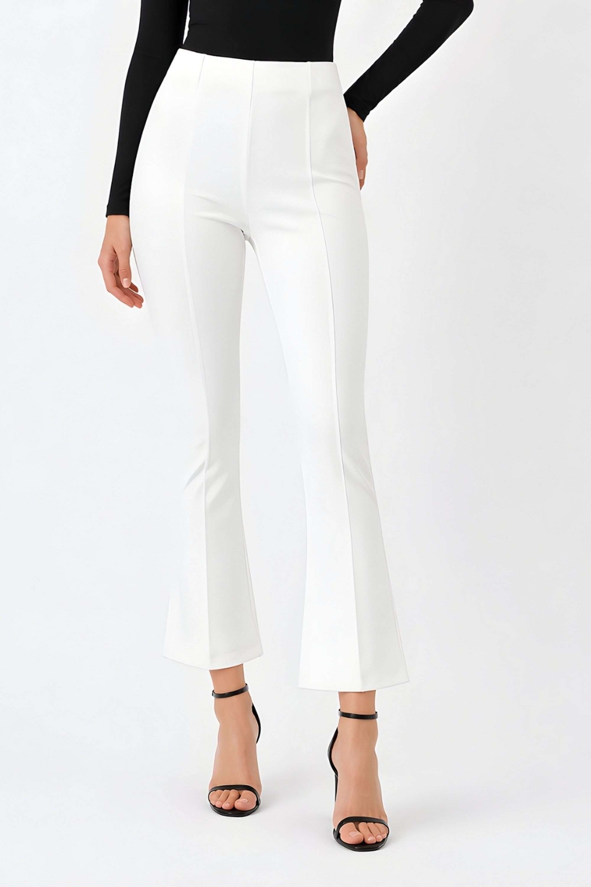 Solid Blended Fabric Regular Fit Women's Trousers-image-43