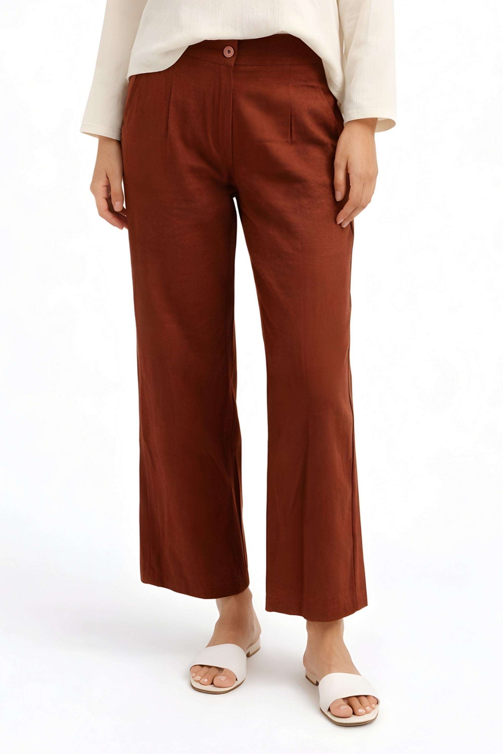 Blended-Fabric-Regular-Fit-Women-s-Trousers