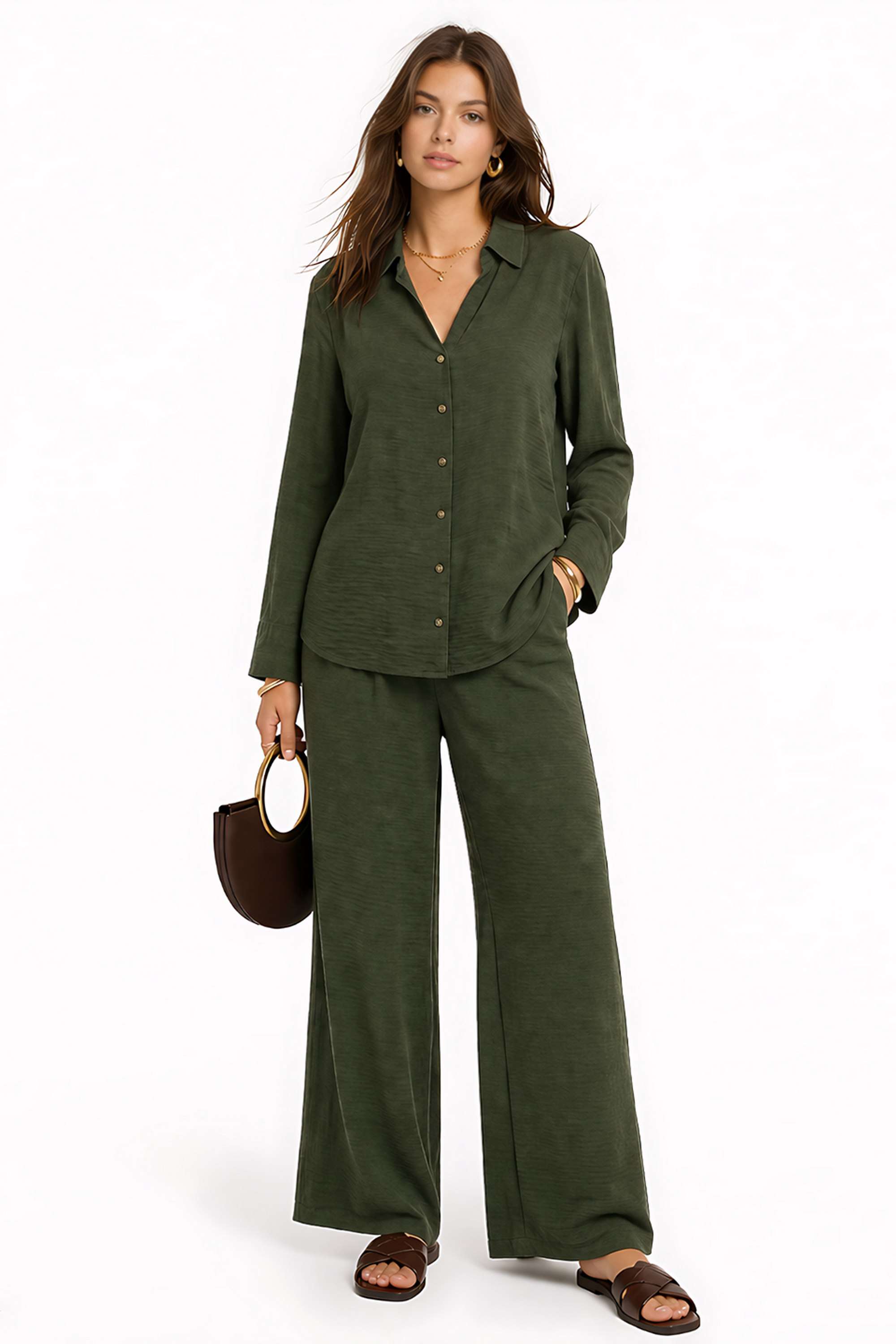 zink london Solid Polyester Regular Fit Women's Trousers-picture-37