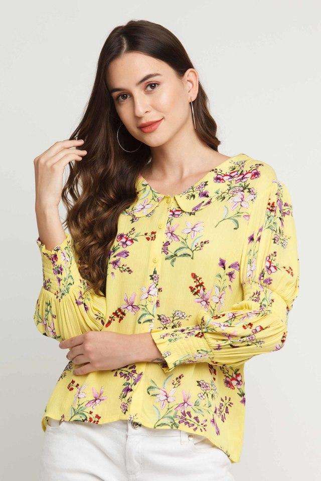 zink london Floral Rayon Collared Women Top-picture-25