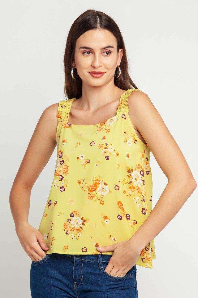zink london Floral Polyester Scoop Neck Women Top-picture-20