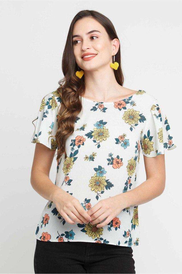 zink london Floral Polyester Round Neck Women Top-picture-33