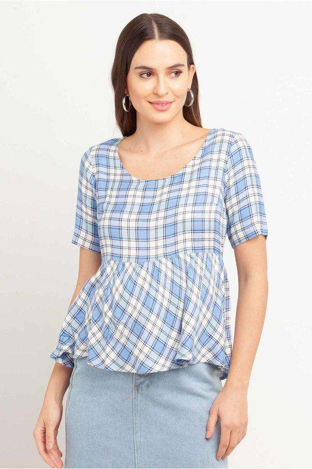 zink london Checks Rayon Round Neck Women Top-picture-25