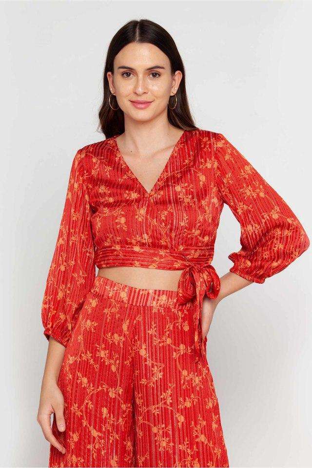zink london Printed Polyester V Neck Women's Top-picture-18