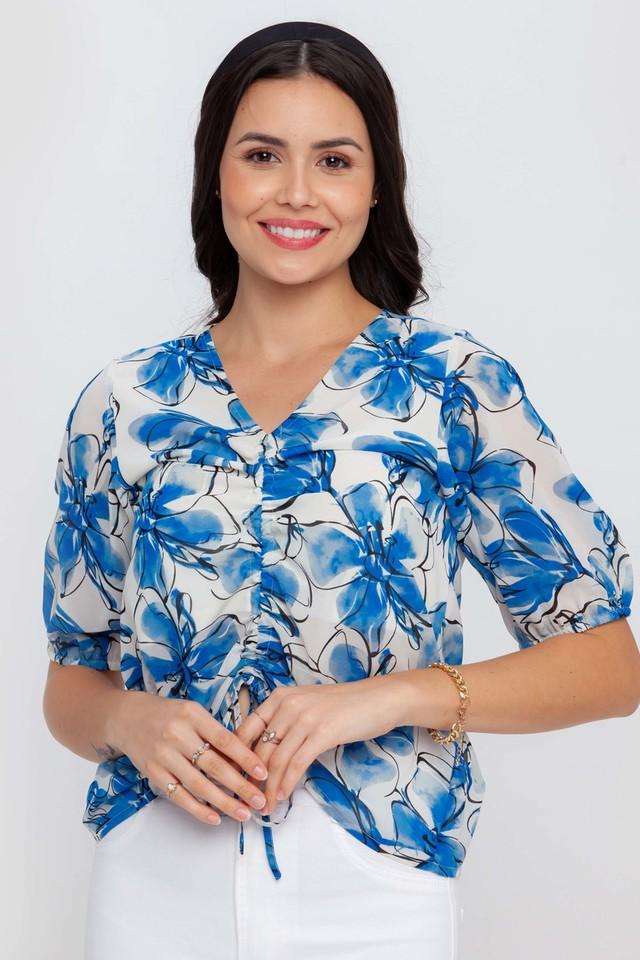 zink london Floral Polyester V-Neck Women Top-picture-32