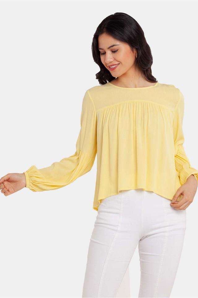 zink london Solid Viscose Round Neck Women Top-picture-25