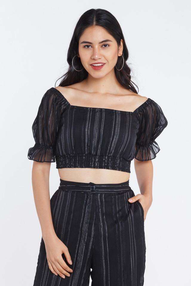 Stripes Polyester Square Neck Women Top-image-39