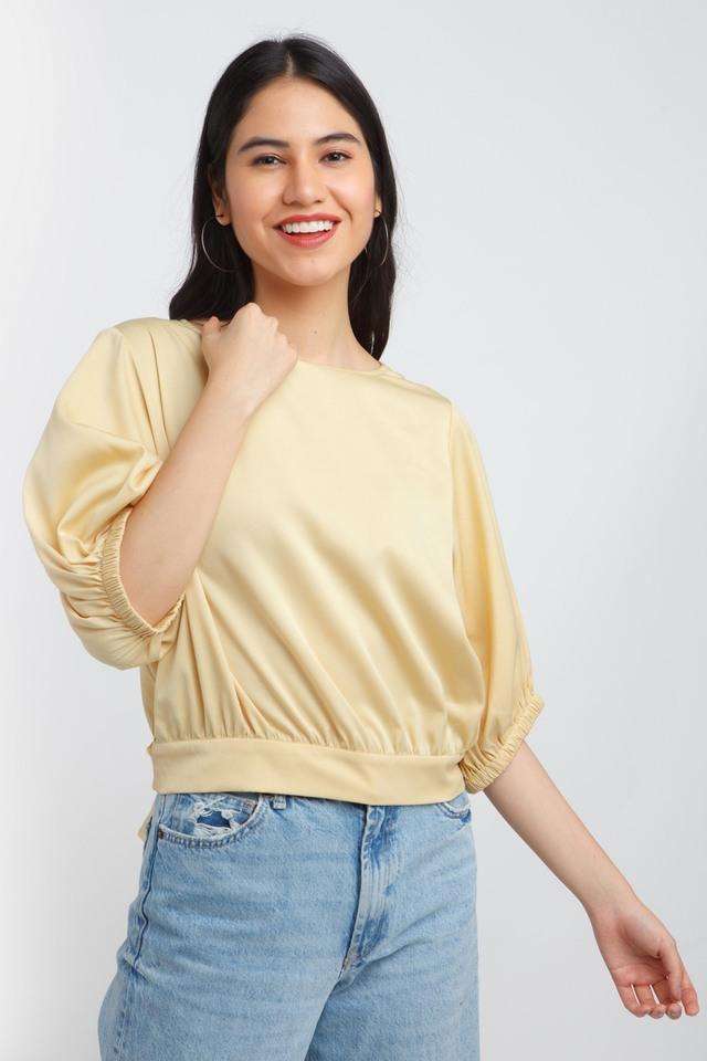 zink london Solid Polyester Round Neck Women Top-picture-37