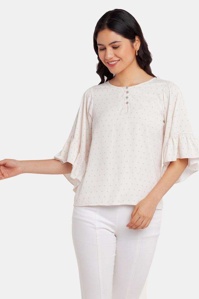zink london Printed Polyester Round Neck Women Top-picture-29