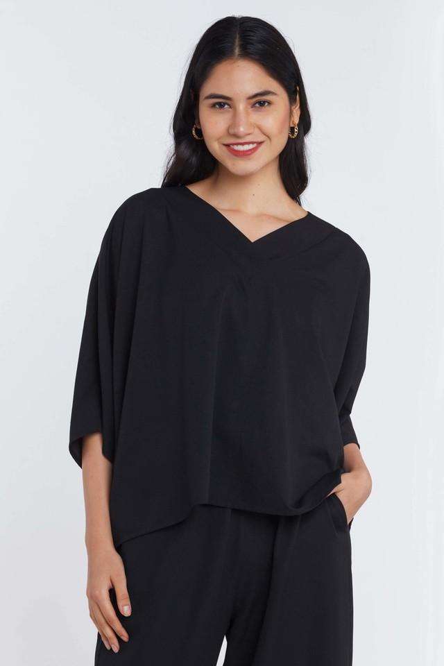 zink london Solid Blended Fabric V-Neck Women Top-picture-27