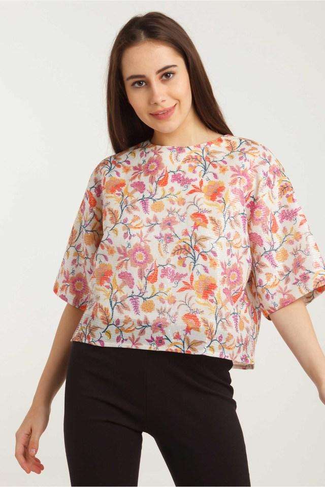 zink london Floral Polyester Round Neck Women Top-picture-24