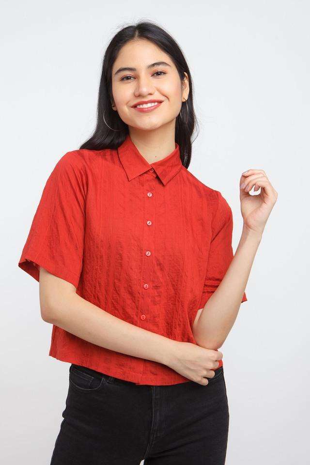 zink london Solid Polyester Collar Neck Women's Casual Shirt-picture-40