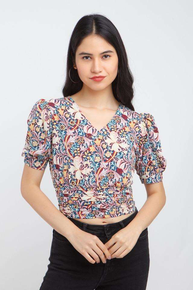 zink london Printed Polyester V Neck Women's Top-picture-37