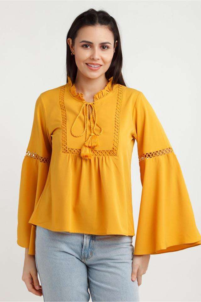zink london Solid Polyester Round Neck Women's Top-picture-26