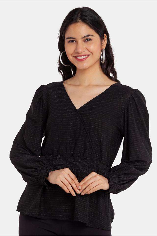 zink london Embellished Polyester V-Neck Women Top-picture-14