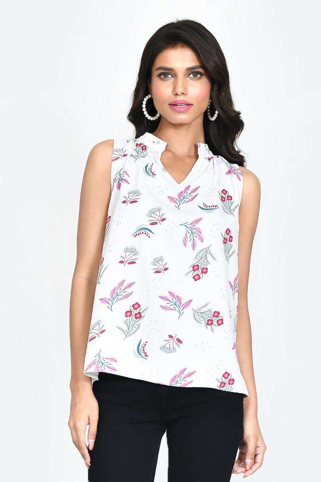 zink london Floral Polyester Mandarin Women's Top-picture-26